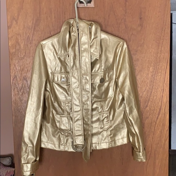Gold leather jacket - Picture 1 of 3